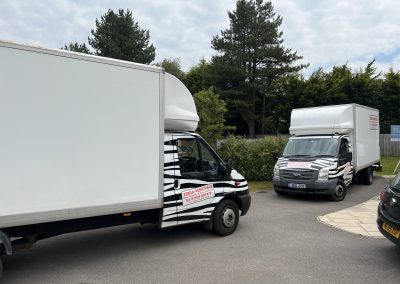 Two vans from Zebra Removals during an Alderley Edge House Clearance